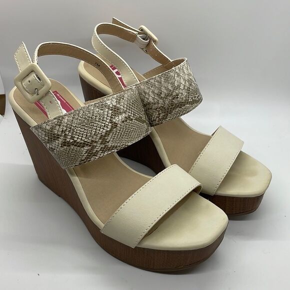 Pop Womens Complete Wedge Sandals Snake Skin Size 7M - Picture 11 of 11